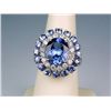 Image 1 : Sensational 14 karat white gold ladies ring  set with a fine large oval Tanzanite weighing  approx. 