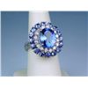 Image 2 : Sensational 14 karat white gold ladies ring  set with a fine large oval Tanzanite weighing  approx. 