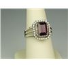 Image 2 : Dazzling 14 karat white gold ladies ring set  with an emerald cut Red Ruby weighing 2.84  carats and