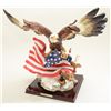 American Eagle cast resin and painted artwork  depicting American eagle with flag; De  Capoli collec