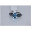 Image 1 : 29.84 CTW BLUE TOPAZ RING .925 STERLING SILVER