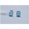 Image 1 : 13.70 CTW BLUE TOPAZ EARINGS .925 STERLING SILVER