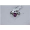 Image 1 : 11.60 CTW RUBY AND DIAMOND RING .925 STERLING SILVER