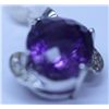 Image 1 : 25.15 CTW AMETHYST AND DIAMOND PENDANT .925 STERLING SI