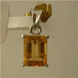 5.75 CTW CITRINE PENDANT .925 STERLING SILVER