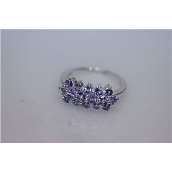 13.80 CTW TANZANITE RING .925 STERLING SILVER