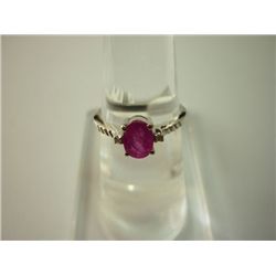9.25 CTW RUBY AND DIAMOND RING .925 STERLING SILVER