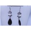 Image 1 : 42.75 CTW ROSE QUARTZ & SMOKEY TOPAZ EARRINGS .925 STER