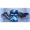 Image 1 : 14.15 CTW BLUE TOPAZ RING .925 STERLING SILVER