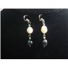 Image 1 : BLACK AND WHITE PEARL DANGLING EARRINGS
