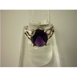24.25 CTW AMETHYST RING .925 STERLING SILVER