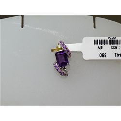 9.00 CTW AMETHYST PENDANT .925 STERLING SILVER