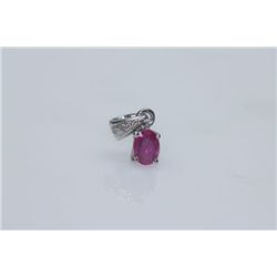 3.75 CTW RUBY PENDANT .925 STERLING SILVER