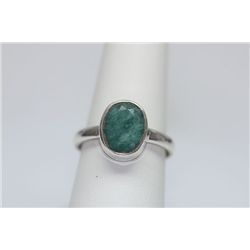 18.62 CTW EMERALD RING .925 STERLING SILVER