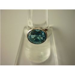 32.75 CTW BLUE TOPAZ RING .925 STERLING SILVER