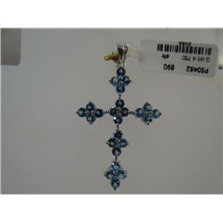 23.75 CTW BLUE TOPAZ PENDANT .925 STERLING SILVER