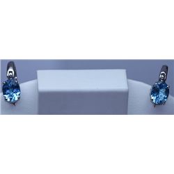 26.50 CTW BLUE TOPAZ EARRING .925 STERLING SILVER