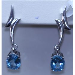21.50 CTW BLUE TOPAZ EARRING .925 STERLING SILVER