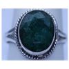 Image 1 : 27.05 CTW EMERALD  RING .925 STERLING SILVER