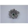Image 1 : 43.4 CTW EMERALD & CZ RING .925 STERLING SILVER