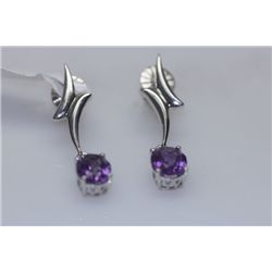 21.55 CTW AMETHYST EARRING .925 STERLING SILVER