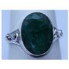 Image 1 : 24.20 CTW EMERALD  RING .925 STERLING SILVER