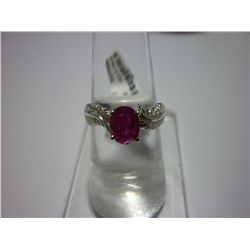 9.25 CTW RUBY RING .925 STERLING SILVER