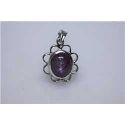 27.50 CTW RUBY STAR  PENDANT .925 STERLING SILVER