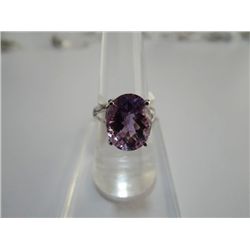22.25 CTW AMETHYST RING .925 STERLING SILVER