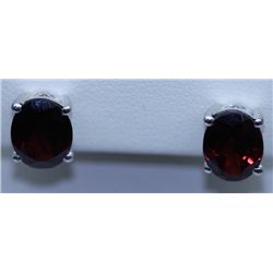 18.75 CTW GARNET EARRING .925 STERLING SILVER