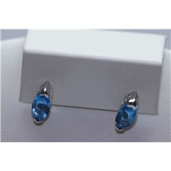 18.50 CTW BLUE TOPAZ EARINGS .925 STERLING SILVER