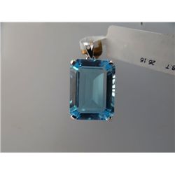 40.50 CTW BLUE TOPAZ PENDANT .925 STERLING SILVER