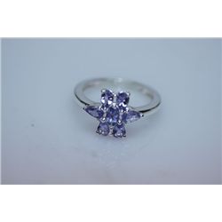 12.69 CTW TANZANITE RING .925 STERLING SILVER