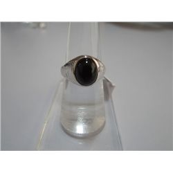 29.50 CTW BLACK STAR RING .925 STERLING SILVER
