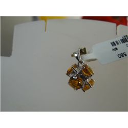13.75 CTW CITRINE PENDANT .925 STERLING SILVER
