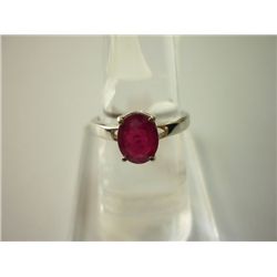 12.00 CTW RUBY RING .925 STERLING SILVER