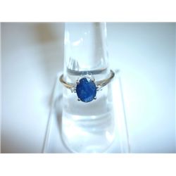 9.50 CTW SAPPHIRE RING .925 STERLING SILVER
