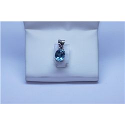 6.35 CTW BLUE TOPAZ PENDANT .925 STERLING SILVER