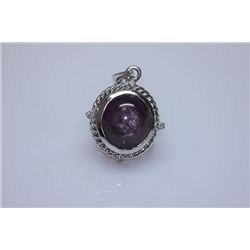 31.50 CTW RUBY STAR WITH DIAMOND PENDANT .925 STERLING