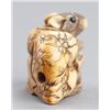 Image 5 : An ivory netsuke of a rat in gown.