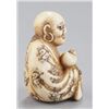Image 5 : An ivory netsuke of Daruma.