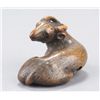 Image 2 : A wood netsuke of a recumbent goat.