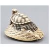 Image 3 : An ivory netsuke of a Minogame tortoise.