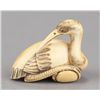 Image 1 : An ivory netsuke of a Manchurian crane