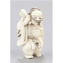 An ivory netsuke of a dancer.