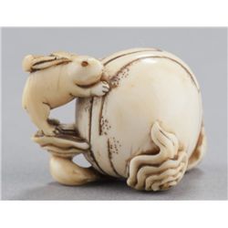 An ivory netsuke of the Lunar Hare.