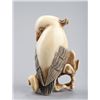 Image 3 : An ivory netsuke of a cockatoo.