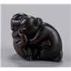 Image 1 : A wood netsuke of two monkeys.