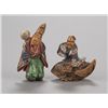 Image 1 : A group of two painted wood netsuke.
