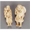 Image 1 : A group of two carved ivory netsuke.
